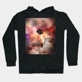 Siamese Cat Playing Piano Hoodie